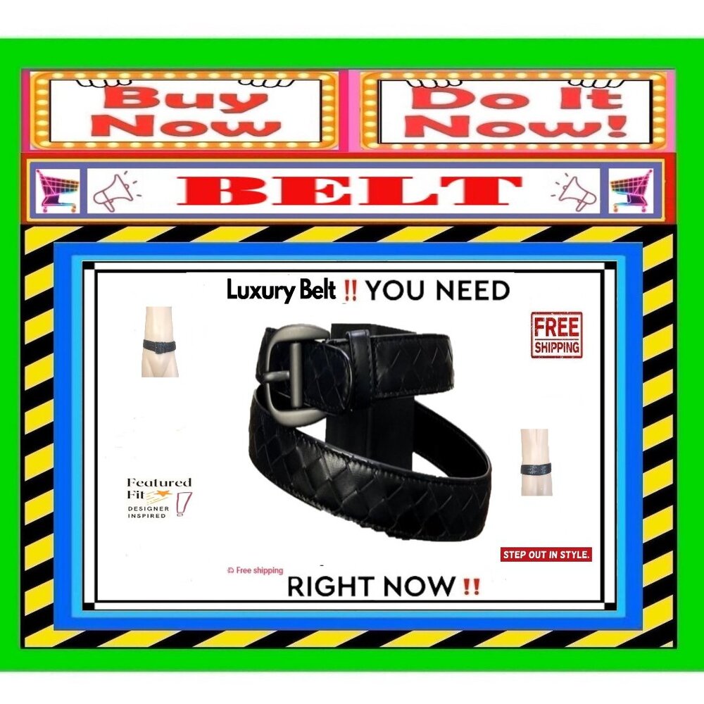 🛑 BOTTEGA VENETA 🆒 Italian Intrecciato Weave ➕ BELT Leather Luxury 💸 BUY NOW❗